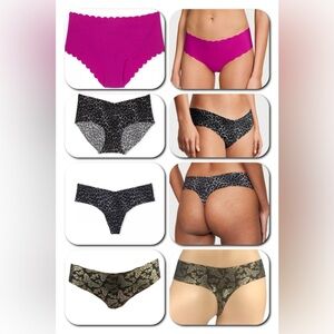 VS PINK 4pk Seamless No-show (2)Thong & (2)Hip Hugger Panty Size S Never Opened